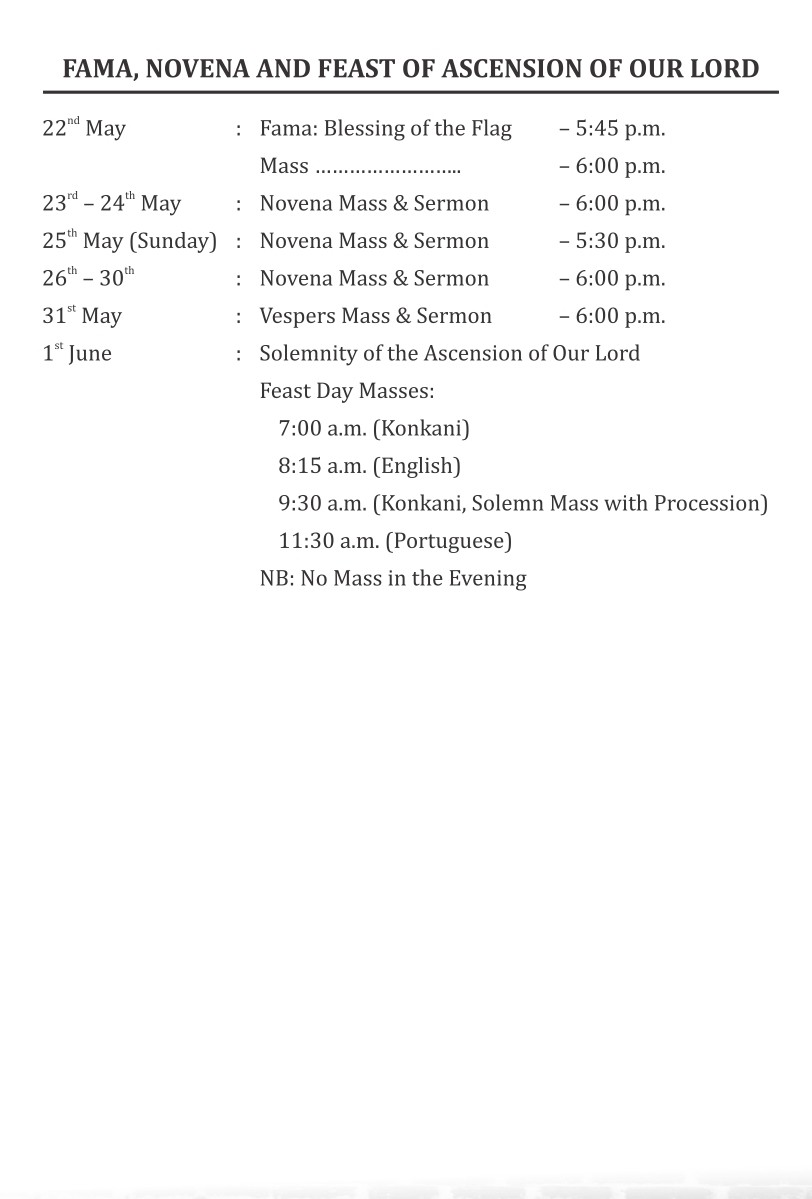 Feast of Ascension of our Lord Steps May 2025 Feast of Ascension of our Lord Steps May 2025