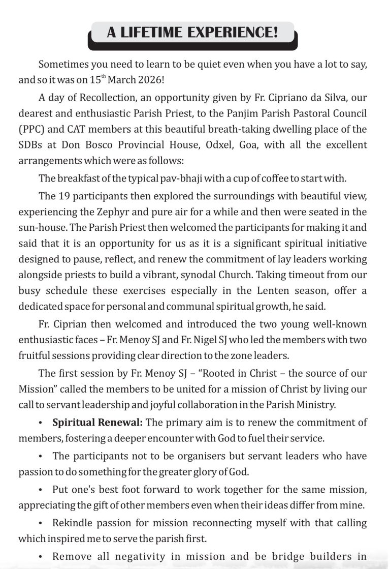 A lifestime experience Steps April 2026 a