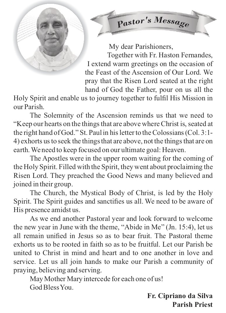 Parish Priest Message May 2026