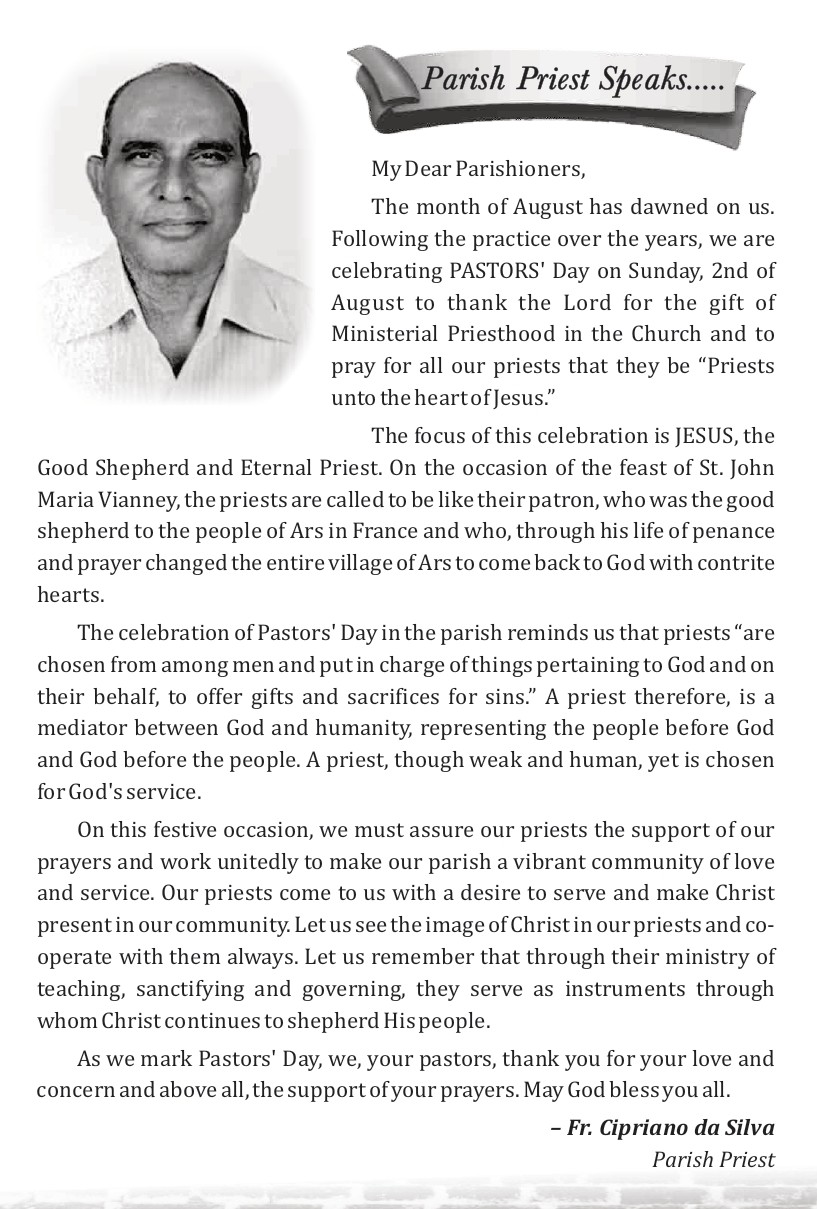 Parish Priest Message Steps Aug 2026