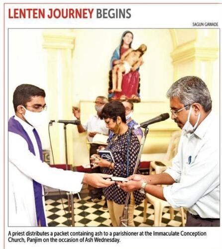 Ash Wednesday Courtesy Herald 18 Feb 2021