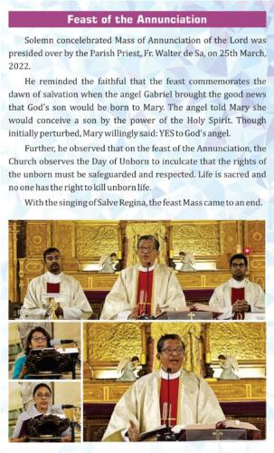 Feast of Annunciation April 2022 a