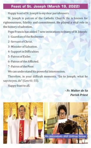 Feast of St Joseph 2022 a