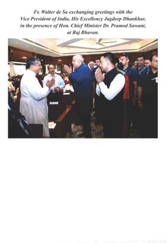 Fr Walter meets VP of India and Goa CM Jan 2024