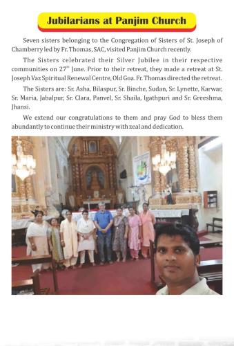 Jubilarians at Panjim Church Aug 2024