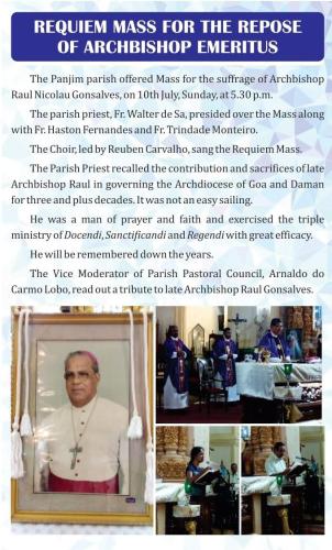 Mass for Archbishop Raul a Aug 2022