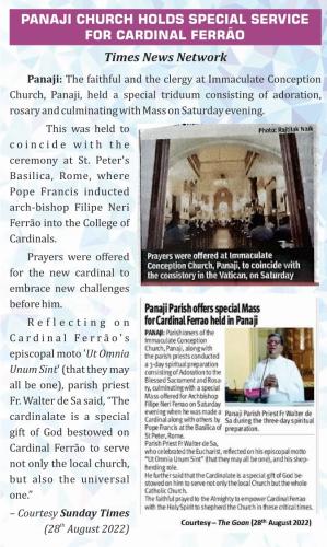Mass for Cardinal Ferrao 2022 c