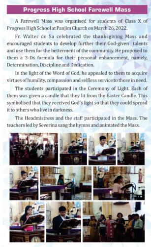 Progress HS farewell mass April 2022 a