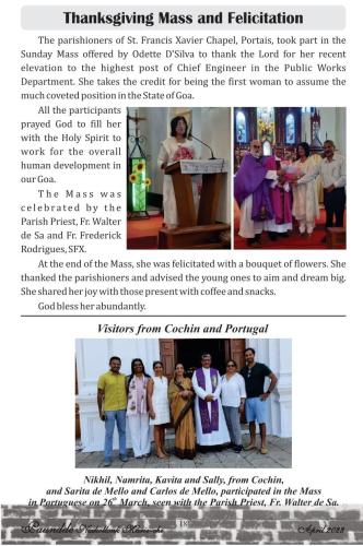 Thanksgiving mass and felicitation